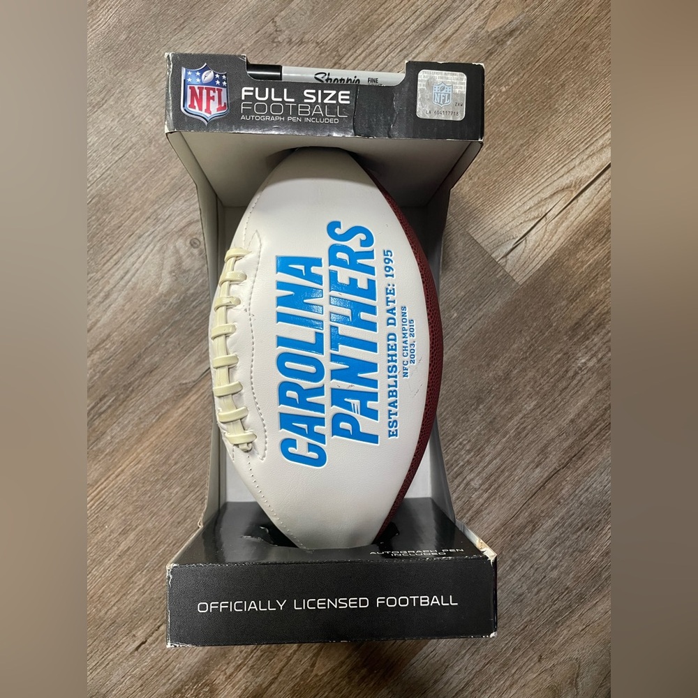 Carolina Panthers Full Size Autograph White Panel Football